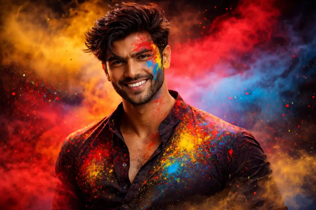 Holi Prompt Boy, Holi Prompt for Bing Image Creator