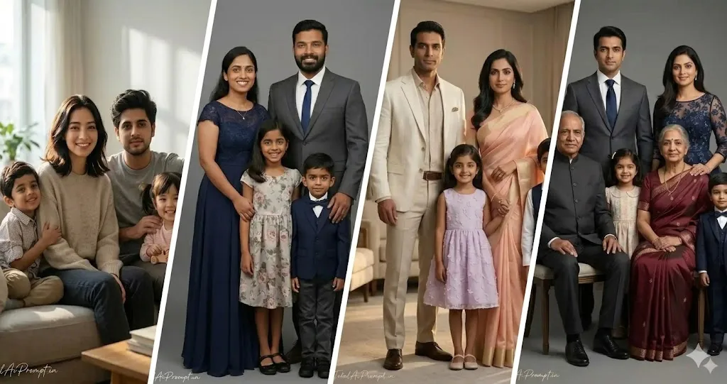 Viral Family Prompt for Gemini AI – Studio Quality AI Family Portrait