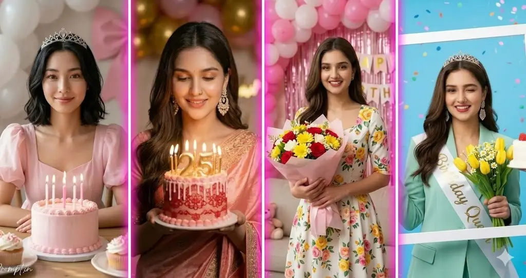 Cute Happy Birthday Prompt for Gemini Girl (Viral AI Birthday Image)