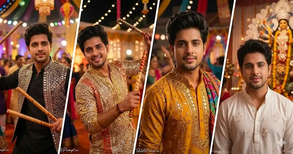Navratri AI Image Prompt for Boy: Create Ultra-Realistic Festive Photos with AI